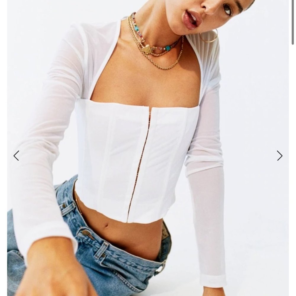 With Jean, Al Top, White, size S, New With Tags, Never Worn